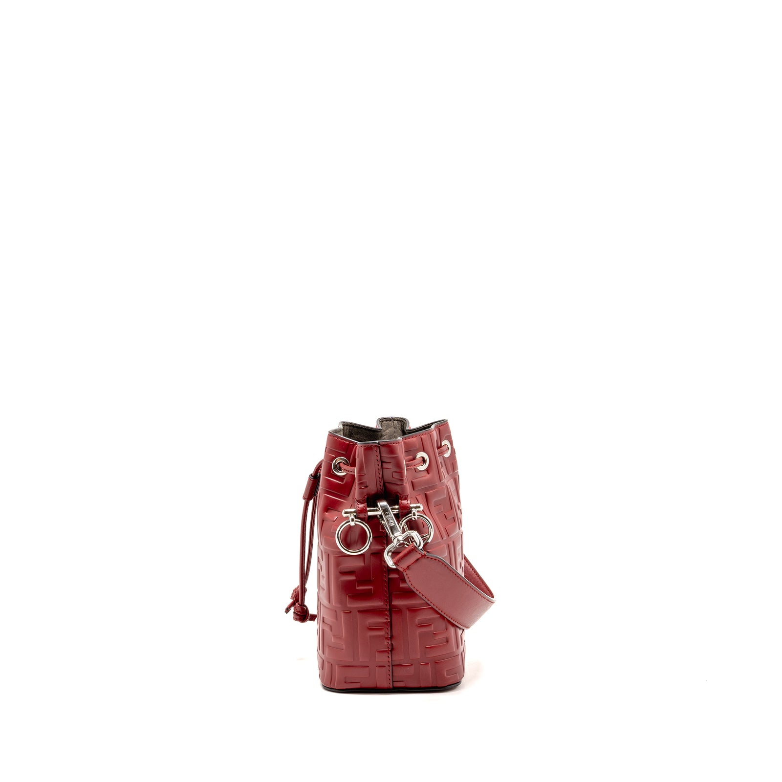Fendi Mon Tresor Mini Bucket Bag Leather Red SHW