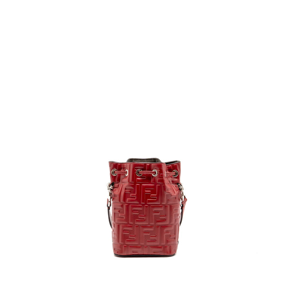 Fendi Mon Tresor Mini Bucket Bag Leather Red SHW