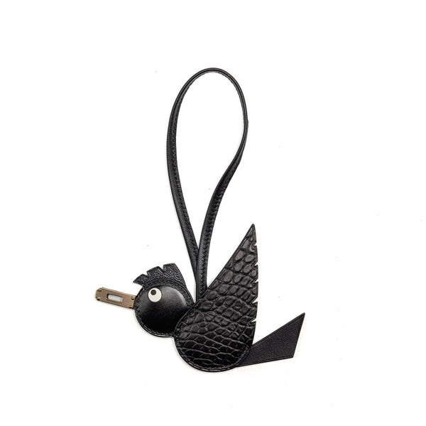 Hermes Birdy touch charm black LGHW stamp B