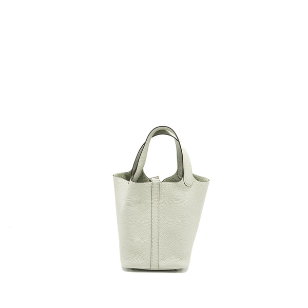 Hermes picotin 18 lock bag clemence Gris neve SHW stamp B