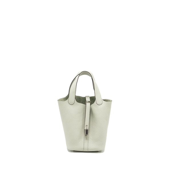 Hermes picotin 18 lock bag clemence Gris neve SHW stamp B