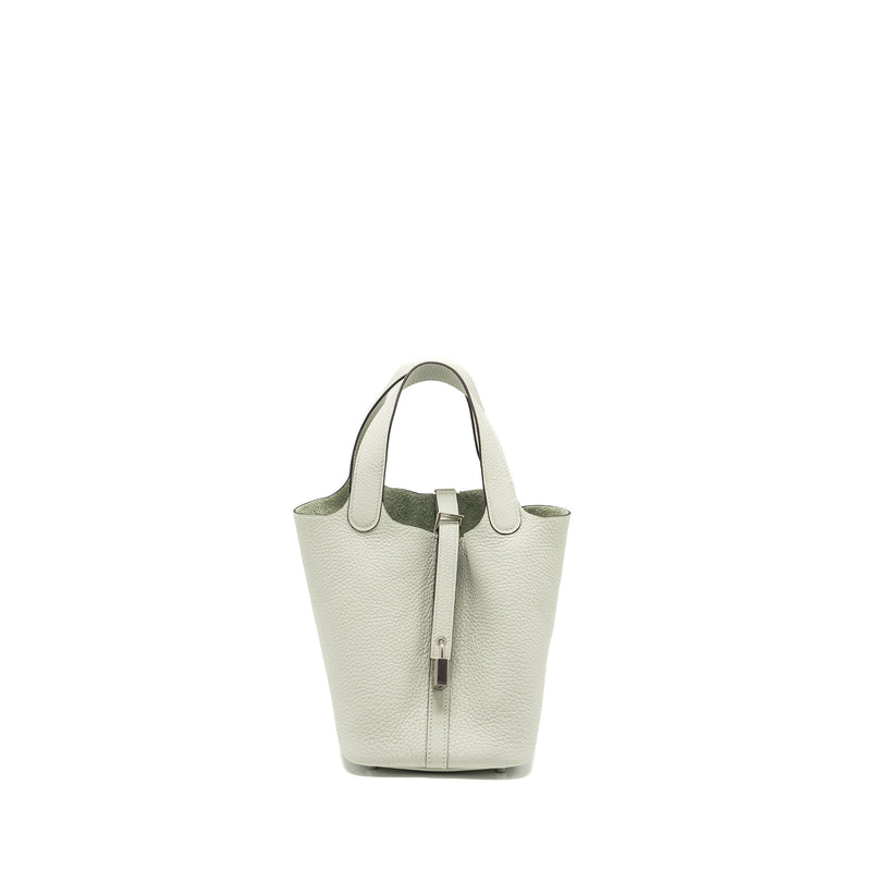 Hermes picotin 18 lock bag clemence Gris neve SHW stamp B