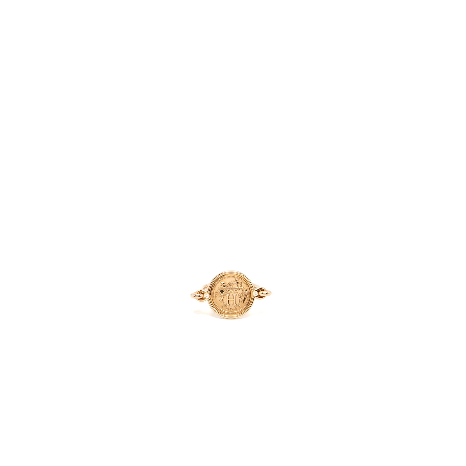 Hermes size 52 Ex Libris ring rose gold