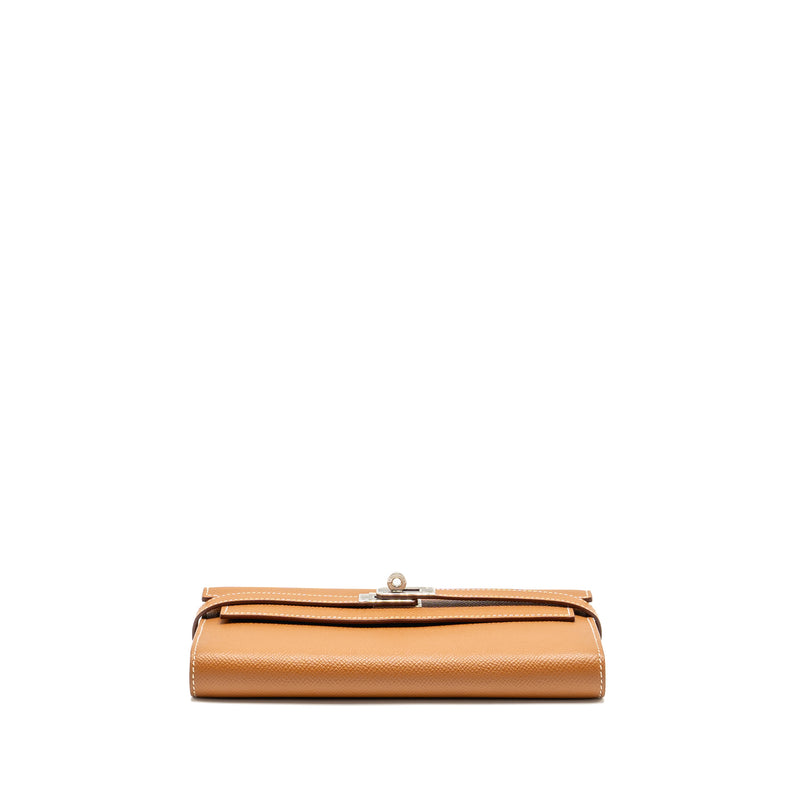 Hermes Kelly Long wallet Epsom gold SHW Stamp C