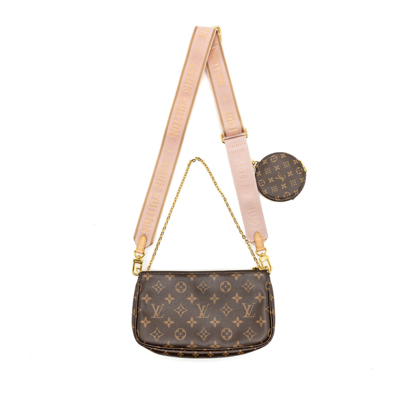 Louis Vuitton Multi Pochette Rose Clair Strap Monogram Canvas GHW