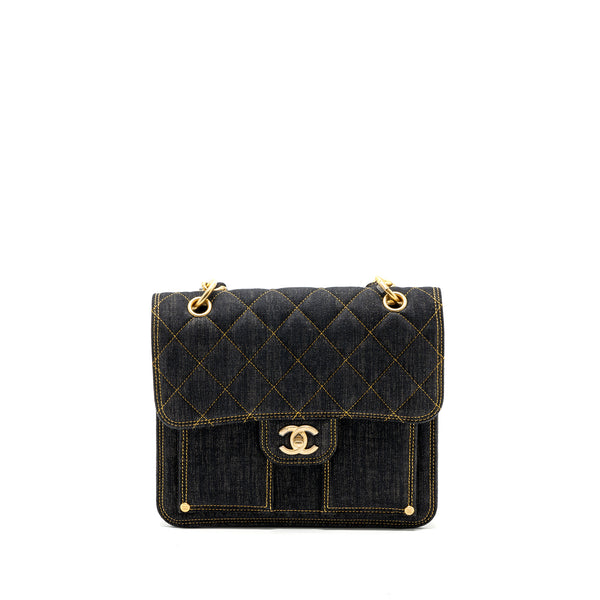 Chanel 23S flap backpack denim dark blue Brushed GHW (microchip)