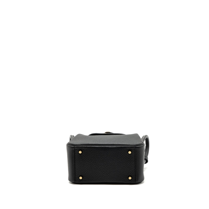 Hermes Mini Lindy Clemence Black GHW Stamp B