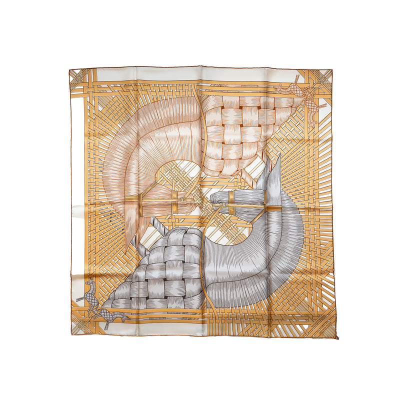 Hermes 90cm Silk Scarf Masan Masan Multicolour