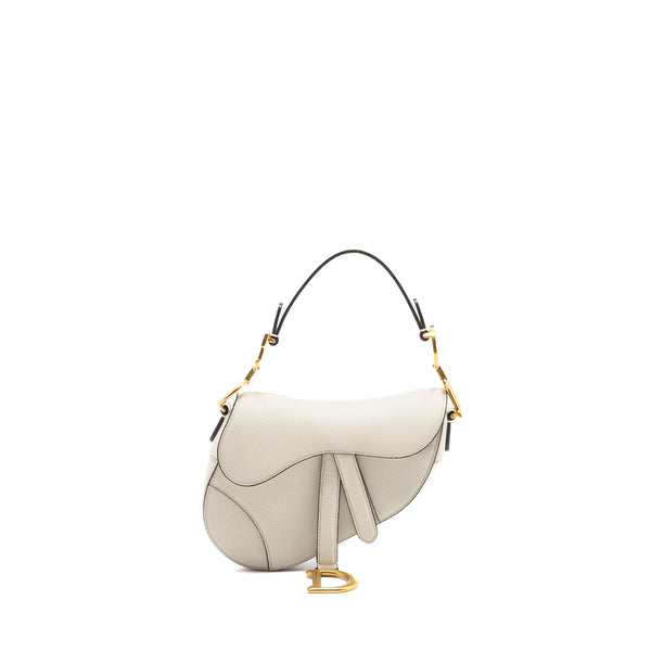 Dior Mini Saddle Bag calfskin white GHW