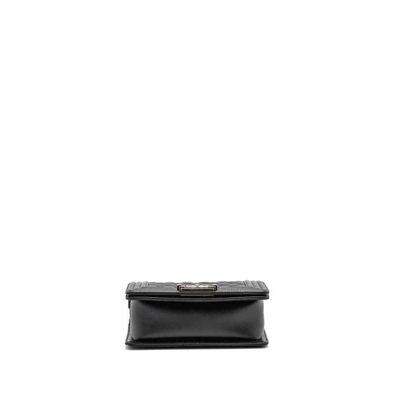 Chanel Small Boy Bag Caviar Black SHW (Microchip)