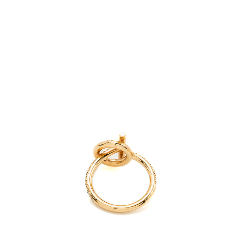Hermes Size 53 Echappee Ring Small Model, Rose Gold Diamonds
