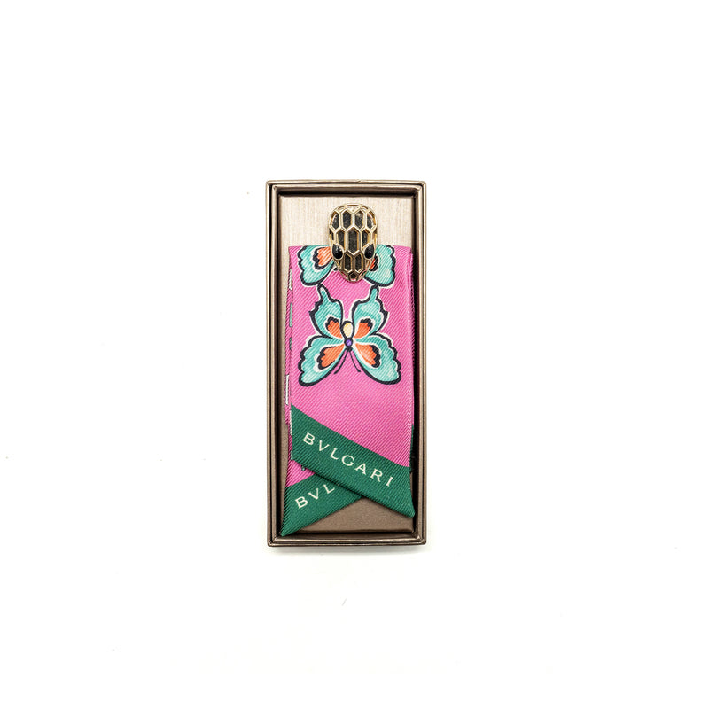 Bvlgari Tie Me B Fly Silk Twilly Pink/Multicolour