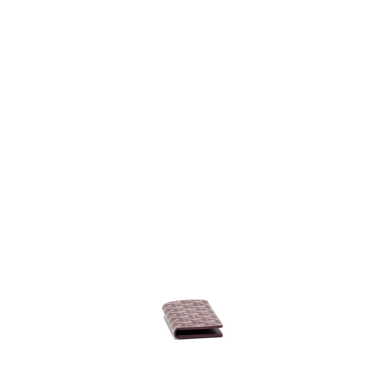 Goyard Saint Pierre Card Wallet Canvas/ Calfskin Burgundy