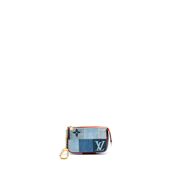Louis Vuitton Vanity Handbag Monogram Jacquard Denim Micro Blue