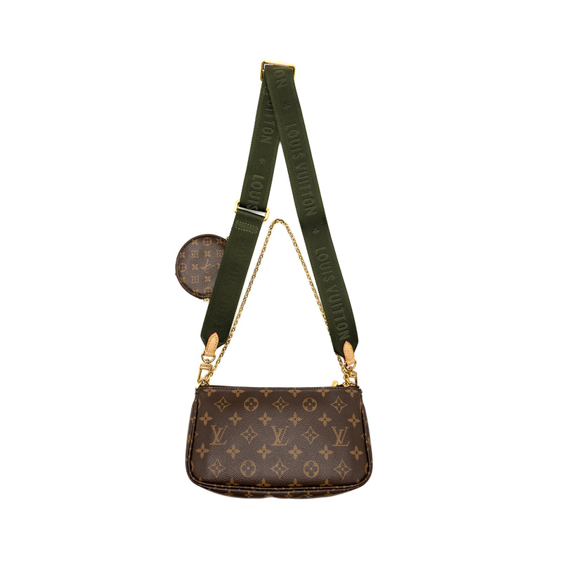 Louis Vuitton Multi Pochette Monogram Canvas Khaki Strap GHW