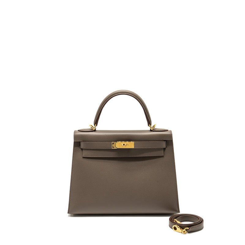 Hermes Kelly 28 Epsom Gris Etain GHW Stamp Z