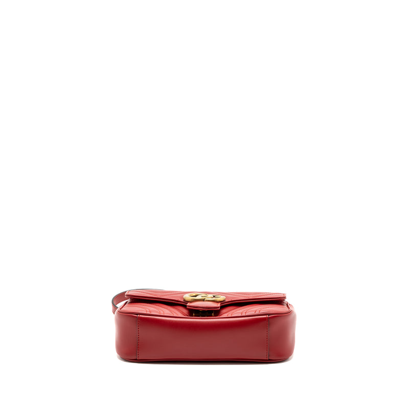 Gucci mini GG marmont shoulder bag calfskin red GHW