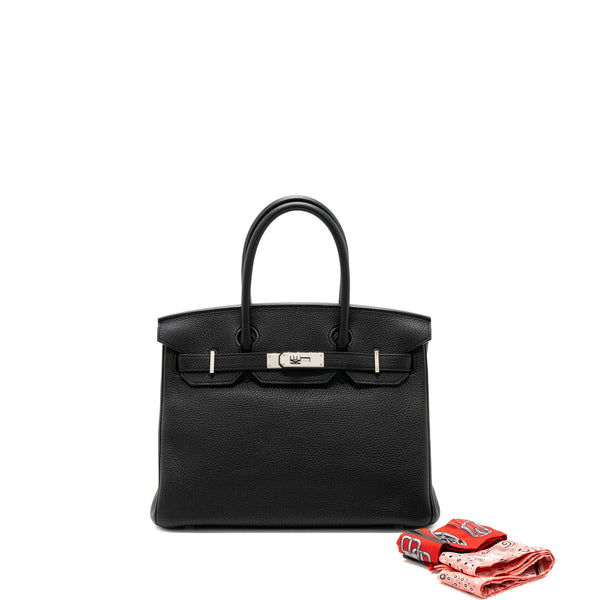 Hermes Birkin 30 Togo Black SHW Stamp A