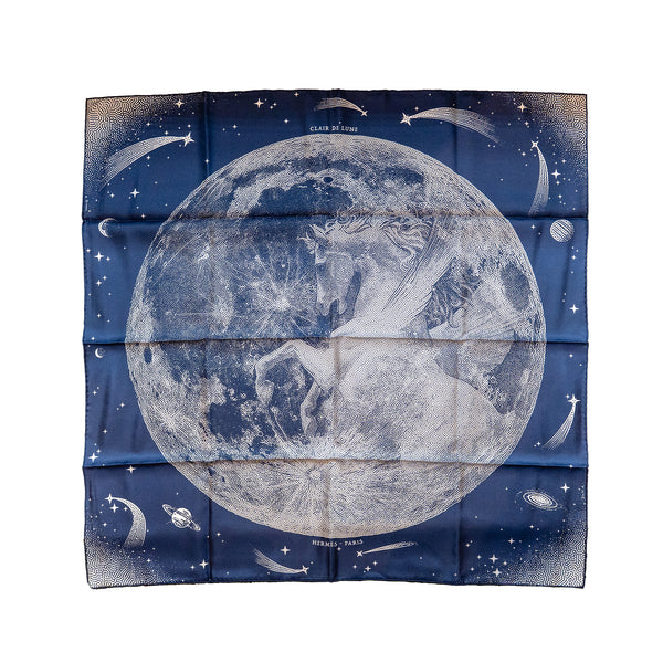 Hermes 90CM Silk Scarf Carre Double Face Clair De Lune Multicolour