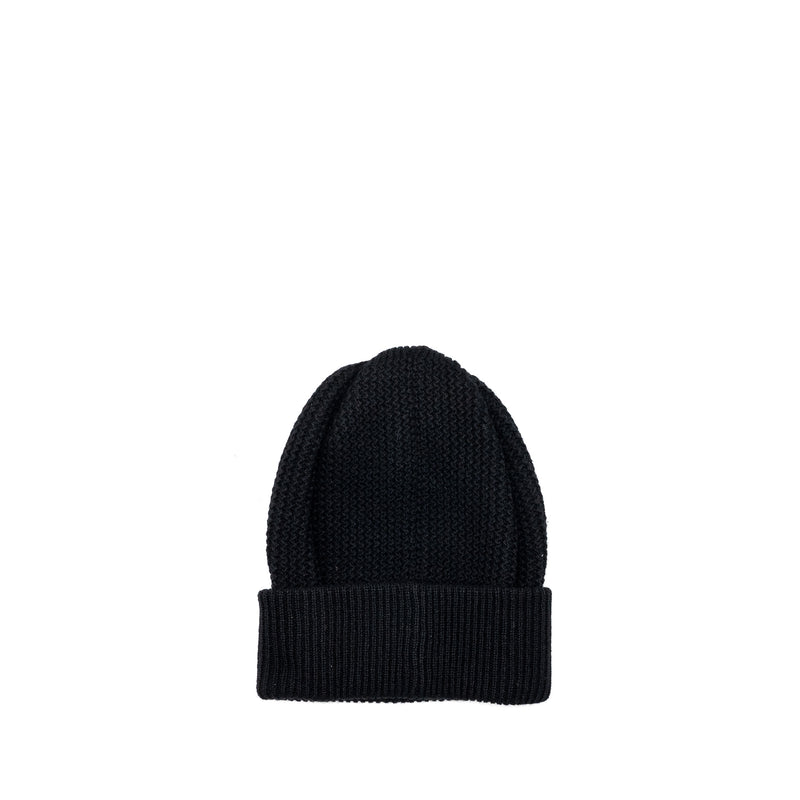 Chanel Beanie with Gold Letters Cashmere Black