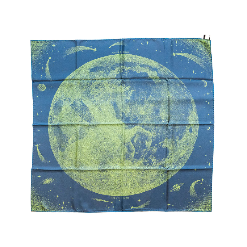 Hermes 90cm double side silk scarf clay de lune multicolour