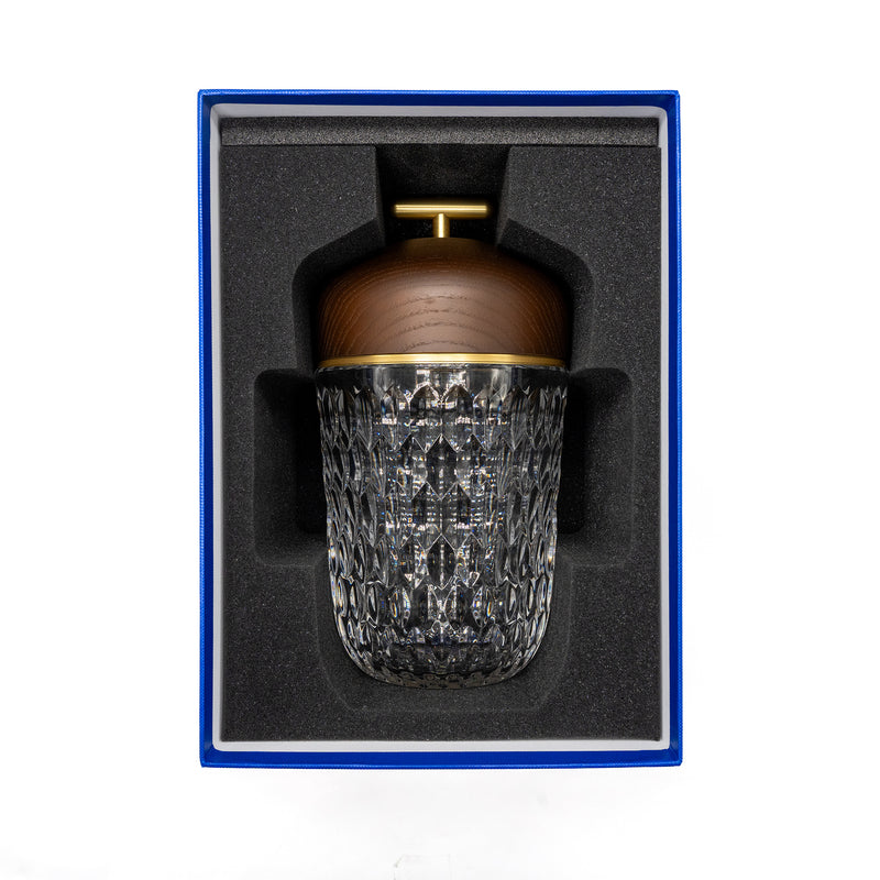 Hermes X Saint Louis Folia Portable Crystal Lamp Dark Ash GHW