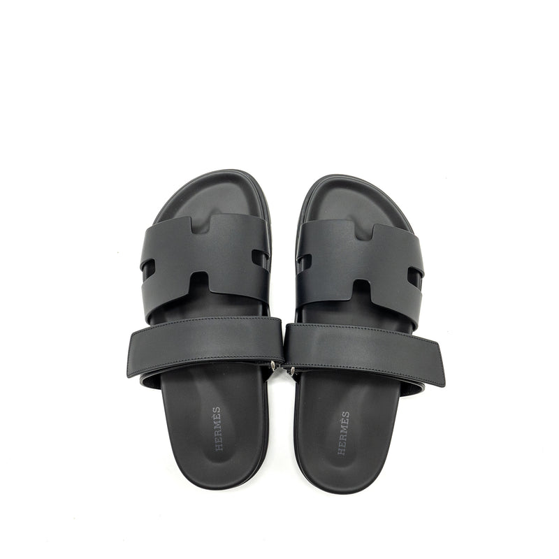 Hermes Size 39 Homme Chypre Sandals Black