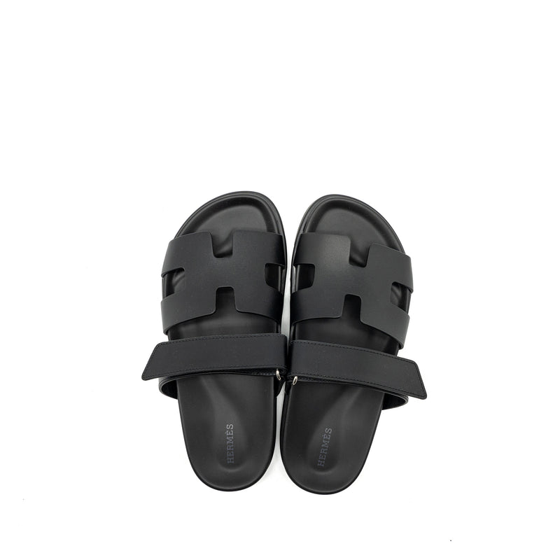 Hermes Size 38 Chypre Sandals Black