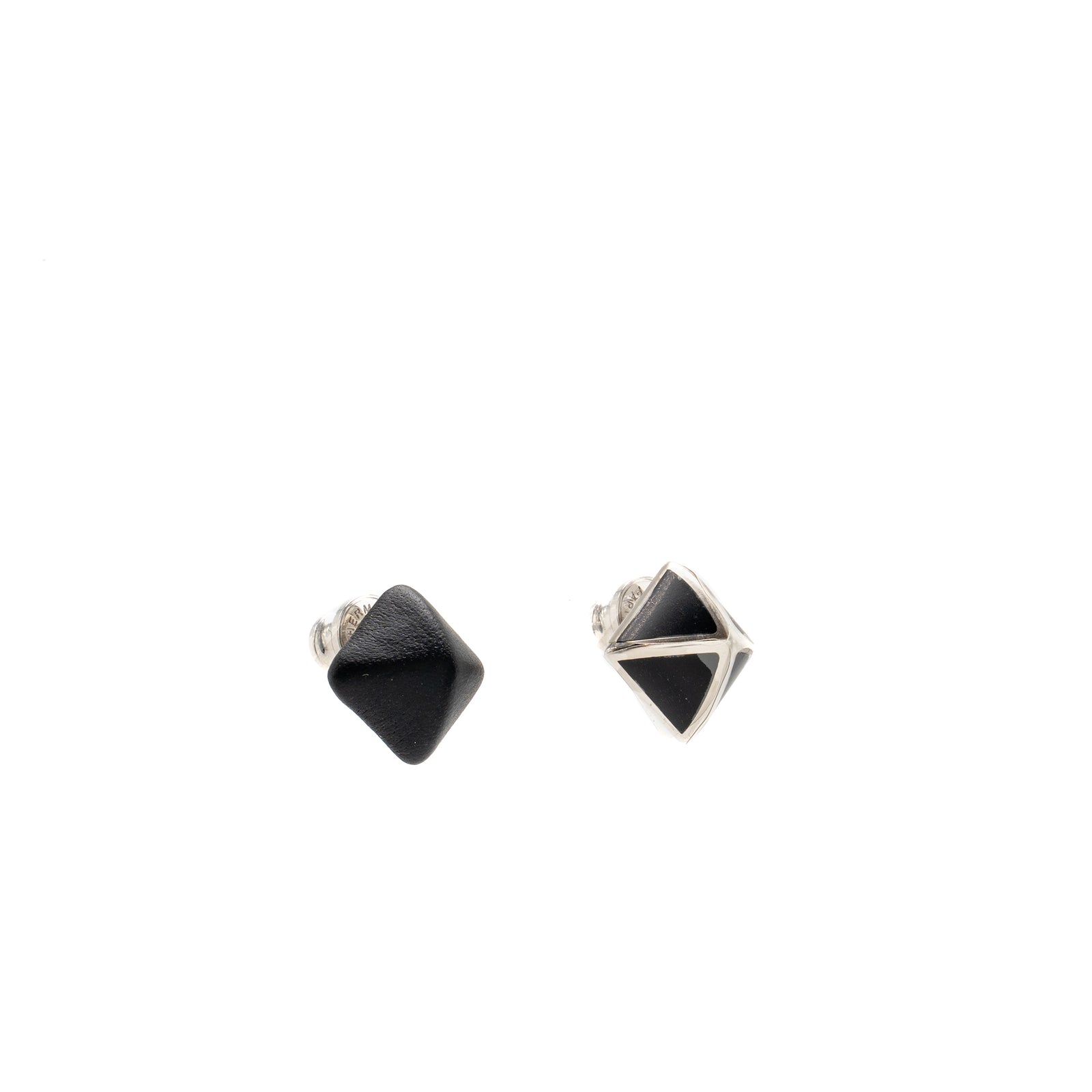 Hermes Medor Gaine Earrings Small Model Black SHW