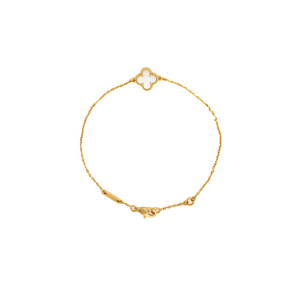 Van Cleef & Arpels Sweet Alhambra Bracelet White Mother-of-Pearl Yellow Gold