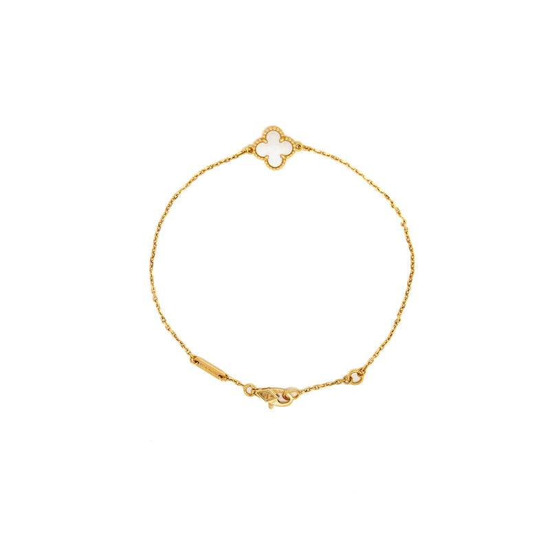 Van Cleef & Arpels Sweet Alhambra Bracelet White Mother-of-Pearl Yellow Gold