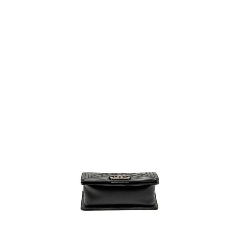 Chanel small Boy Bag Calfskin Black Ruthenium Hardware (Microchip)