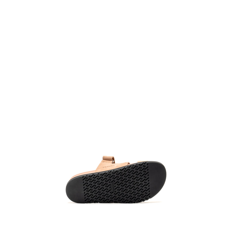 Hermes Size 40 Femme Chypre Sandals Chevre Goatskin/Suede Nude
