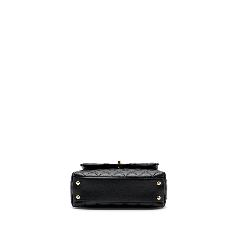 Chanel small coco handle caviar black LGHW (microchip)