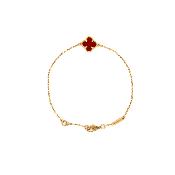 Van Cleef & Arpels Sweet Alhambra Bracelet 18K Rose Gold/ Carnelian