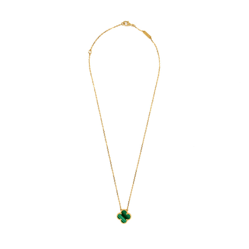 Van Cleef & Arpels Vintage Alhambra Pendant Malachite, Yellow Gold