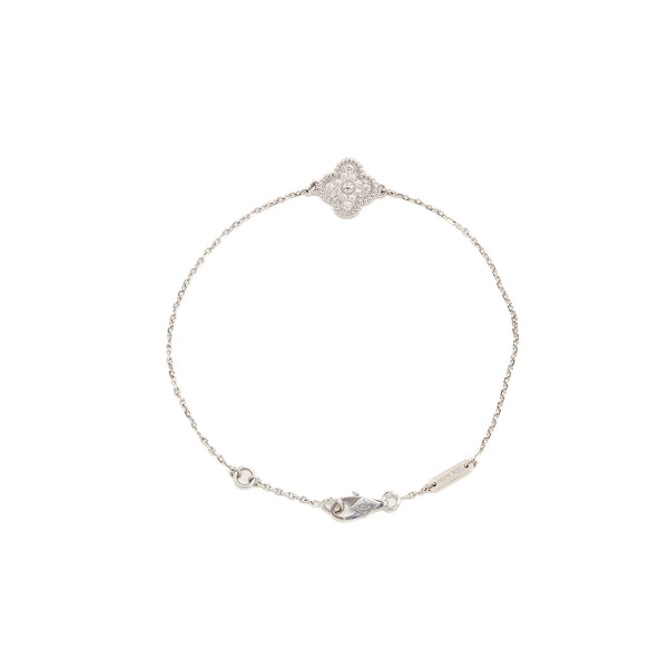 VAN CLEEF & ARPELS Sweet Alhambra Bracelet 1 Motif White Gold, Diamonds