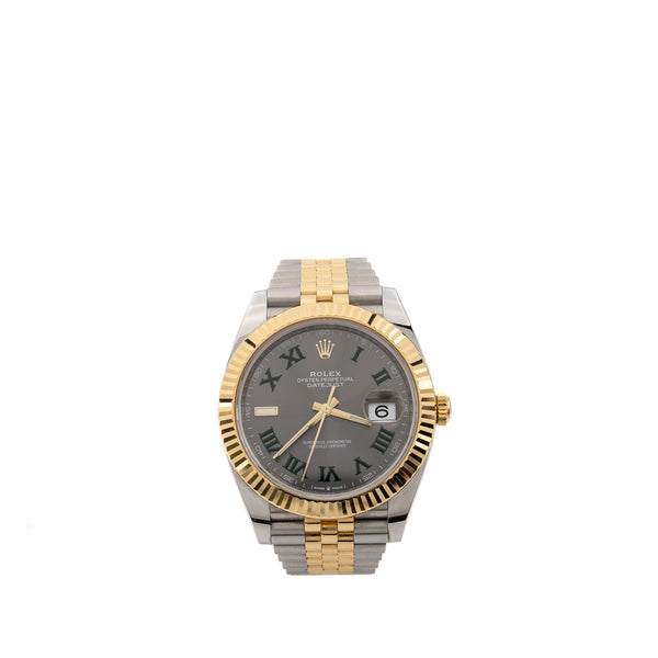 Rolex Datejust 41mm oyster steel and yellow gold slate dial jubilee bracelet model: m126333-0020