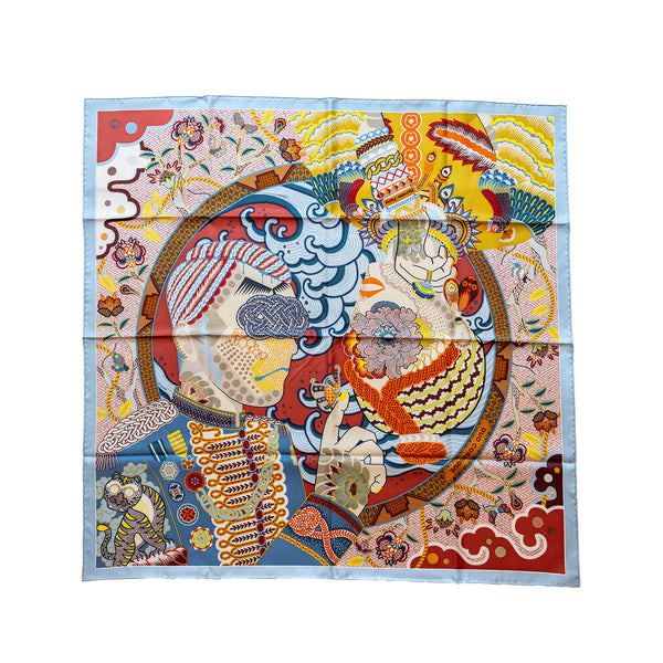Hermes 90CM silk scarf duo cosmique multicolour