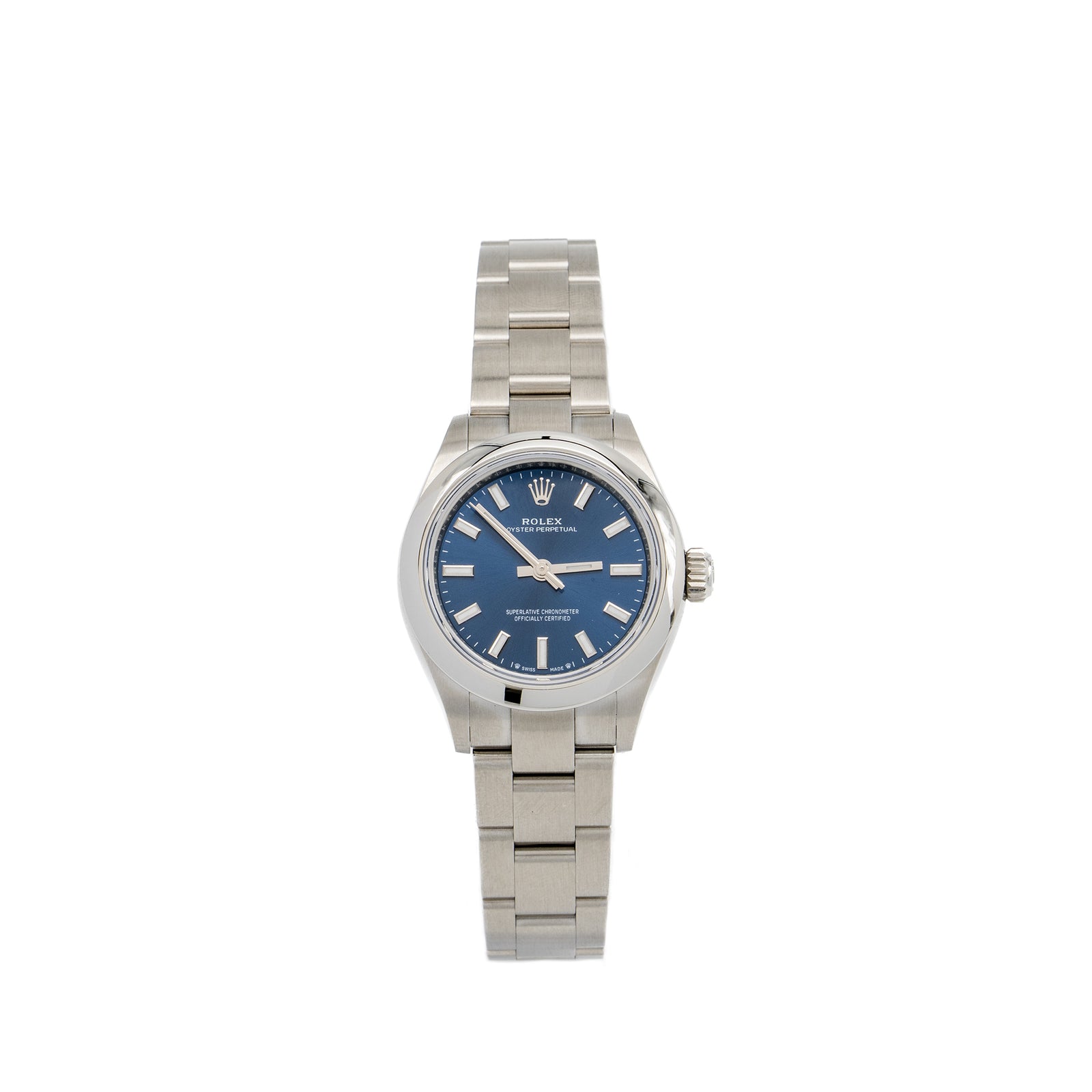 Rolex Oyster Perpetual 28mm Oystersteel Bright Blue Dial, Oyster Brace