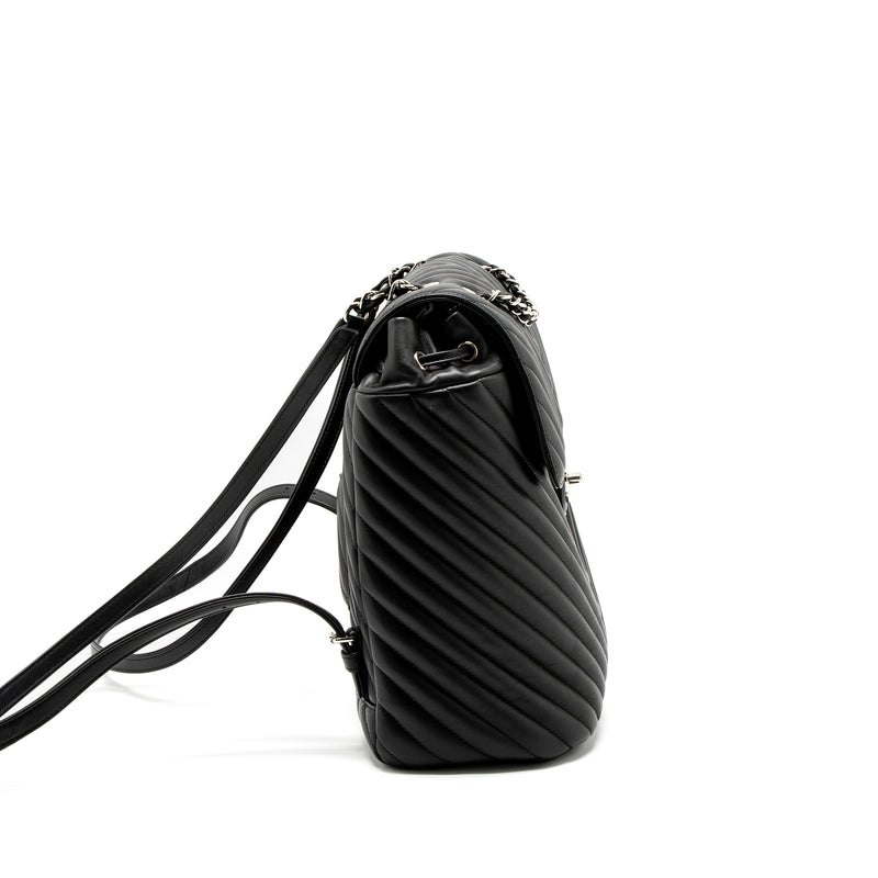 Chanel Urban Spirit Backpack Chevron Calfskin Black SHW