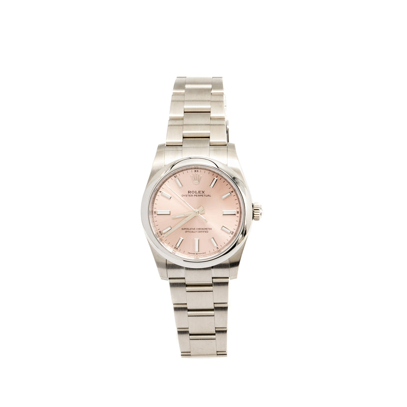 Rolex Oyster Perpetual 34mm Oystersteel Pink Dial Oyster Bracelet Model: M124200-0004