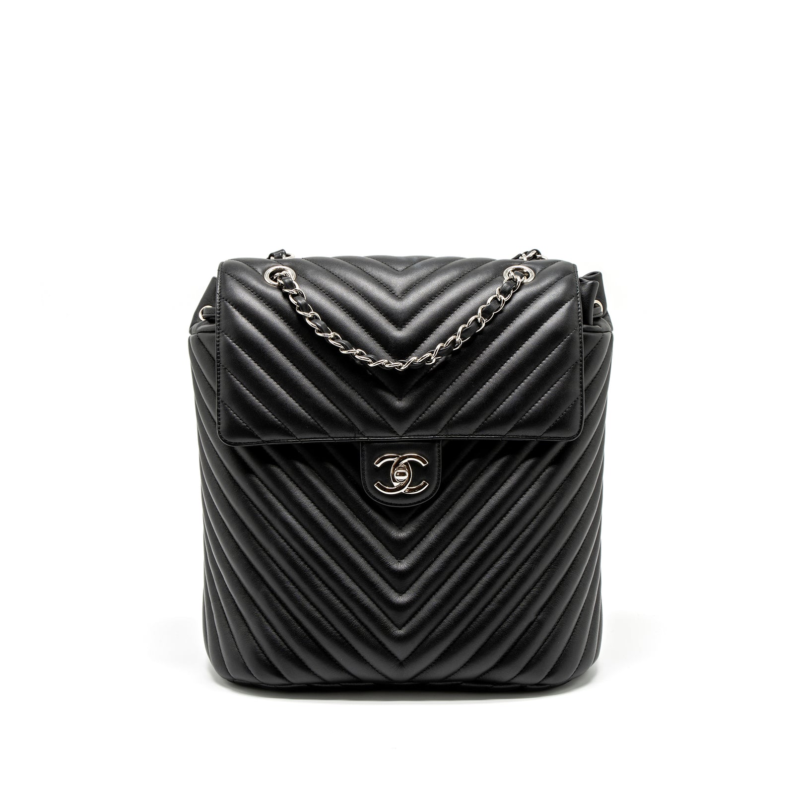 ⭐️Chanel⭐️ Urban Spirit Iridescent Chevron Calfskin Backpack CHANEL Urban Spirit Backpack Black Chevron Leather main image 4