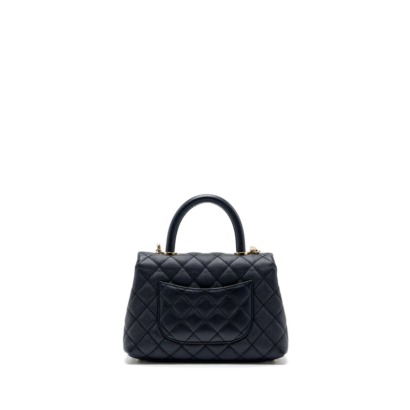 Chanel Small Coco Handle Bag Caviar Navy LGHW