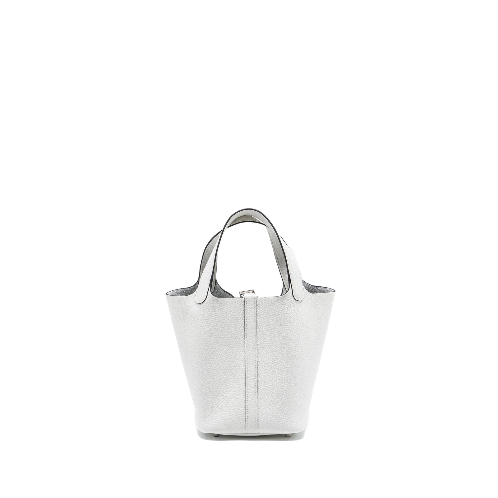 Hermes Picotin 18 Lock Bag Clemence New White SHW Stamp B