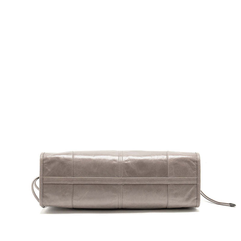 Prada Bonnie Large Handbag Calfskin Grey GHW