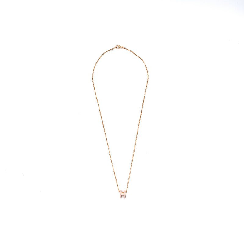 Hermes mini pop H pendant rose dragee RGHW