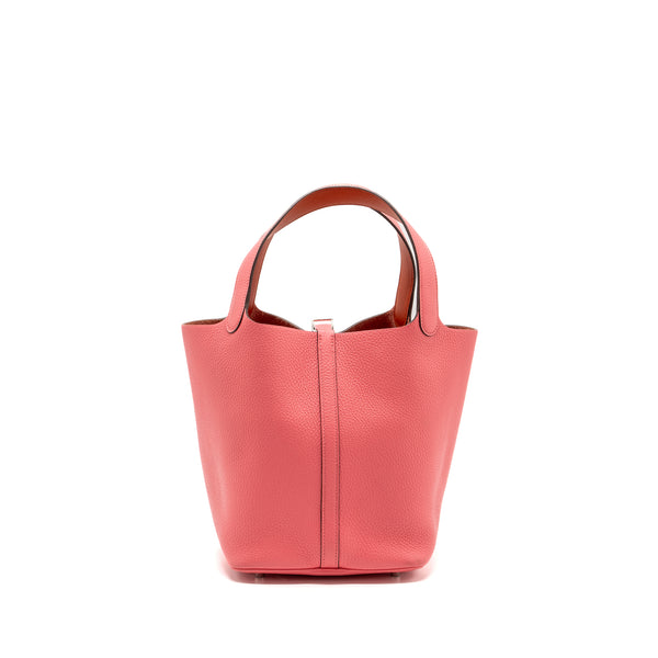 Hermes picotin 22 lock bag clemence rose azalee SHW stamp Y