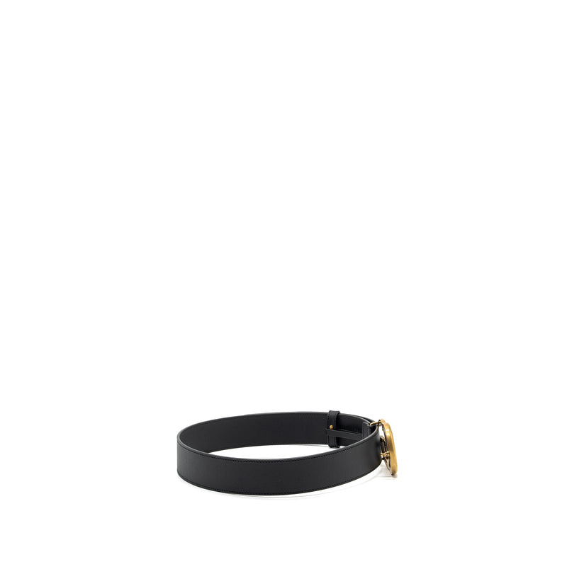 Gucci size 80 4cm width GG Marmont leather belt black GHW