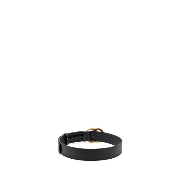 Gucci size 80 4cm width GG Marmont leather belt black GHW